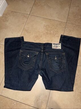 True Religion Men's Dark Indigo Straight Leg Jeans